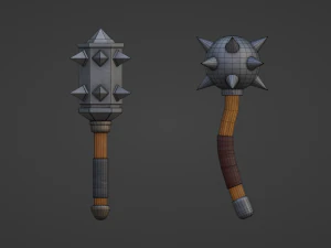 Maces weapon with spikes 3D Model