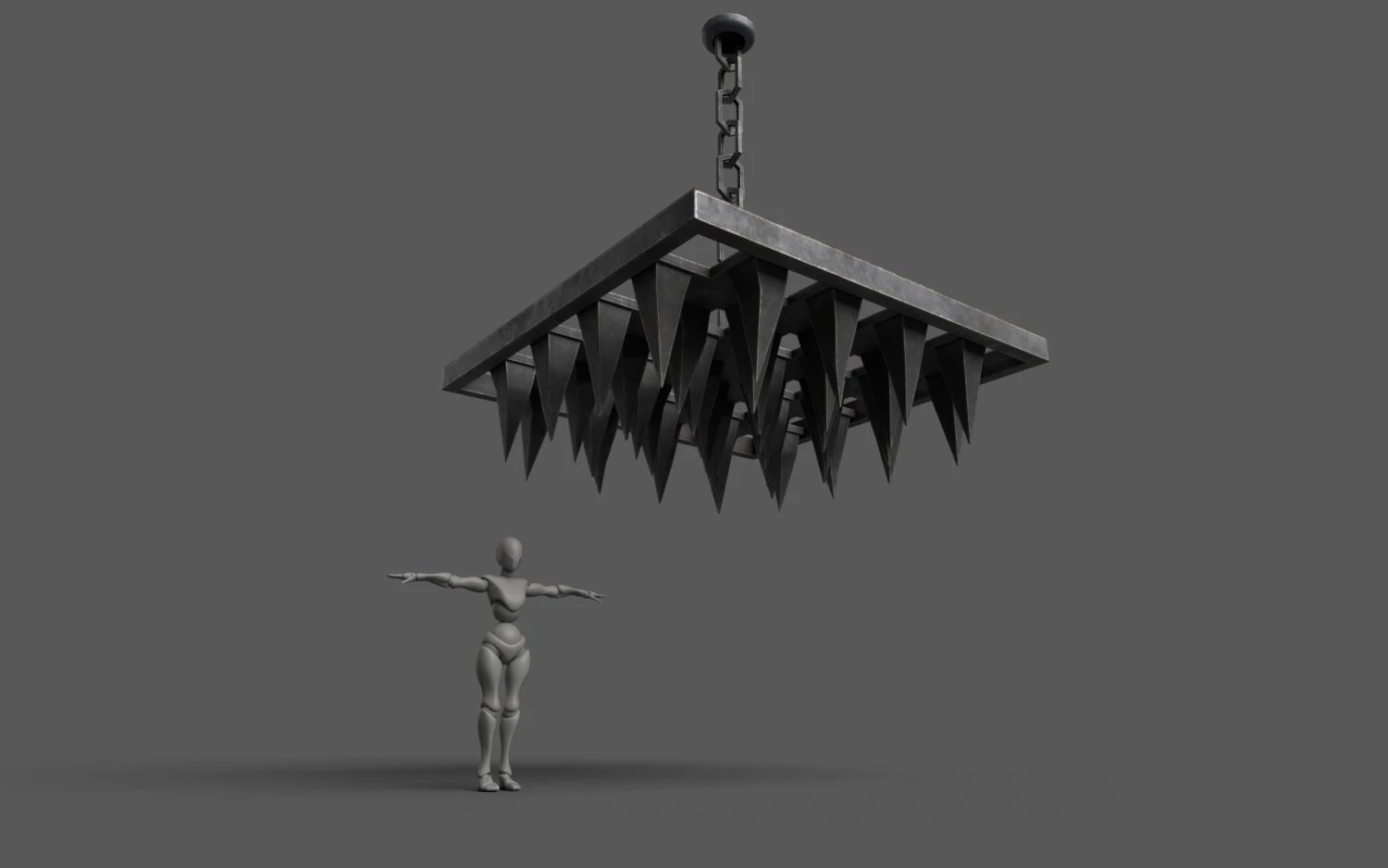 SpikedWall 3D Model .c4d .max .obj .3ds .fbx .stl .blend 