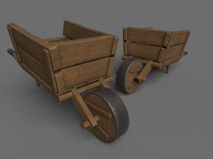 Carrinho de madeira Modelo 3D