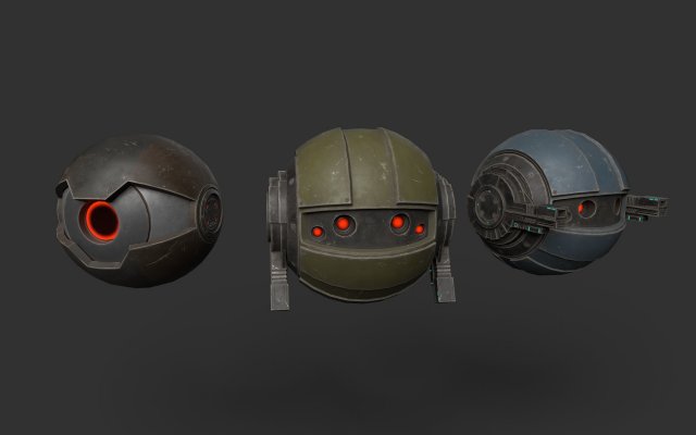 SciFi Drones Model 3D .c4d .max .obj .3ds .fbx .stl .blend 
