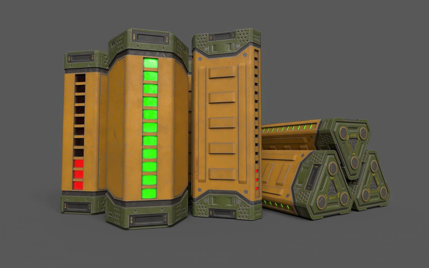 Sci-Fi Power Battery 3D Model .c4d .max .obj .3ds .fbx .stl .blend 