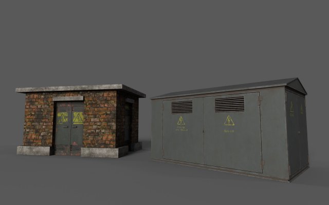 Transformer Station 3D Model .c4d .max .obj .3ds .fbx .stl .blend 