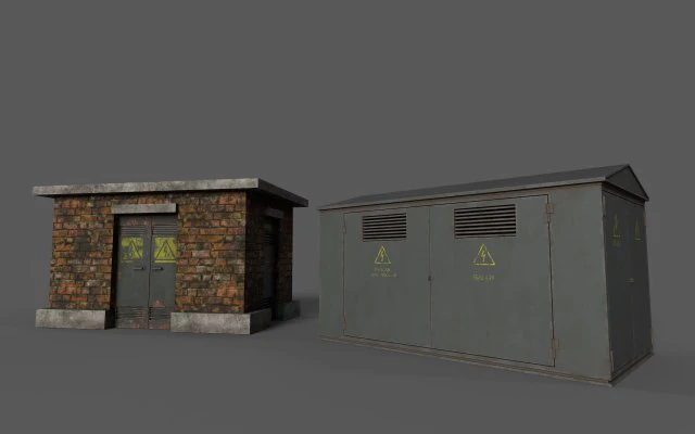 Estação Transformadora Modelo 3D .c4d .max .obj .3ds .fbx .stl .blend