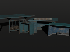 Bus Stops 3D Model