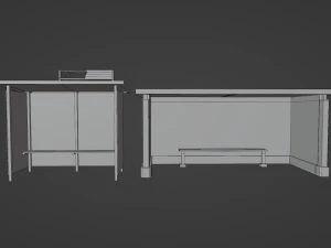 Bus Stops 3D Model