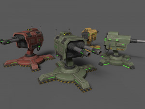 CannonTurrets 3D Model