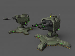 CannonTurrets Modello 3D