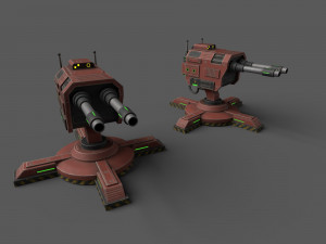 CannonTurrets Modello 3D