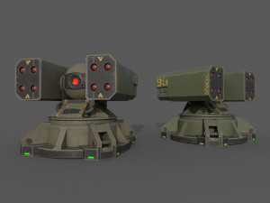 Sci-Fi MissileTurret 3Dモデル