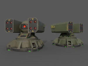 Tourelle de missile de science-fiction Modèle 3D