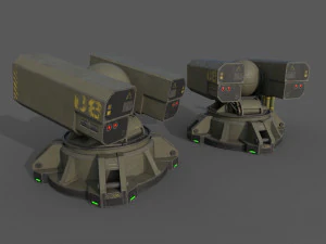 Sci-Fi MissileTurret 3D Model