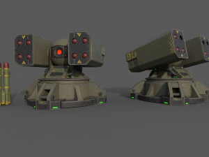 Sci-Fi MissileTurret 3D Model