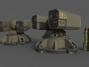Sci-Fi MissileTurret 3Dモデル