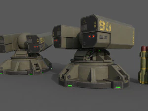 Sci-Fi MissileTurret 3D Model
