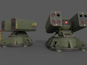 Sci-Fi MissileTurret 3D Model