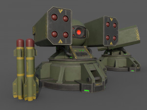 Sci-Fi MissileTurret 3Dモデル