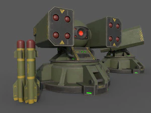 Sci-Fi MissileTurret 3D Model