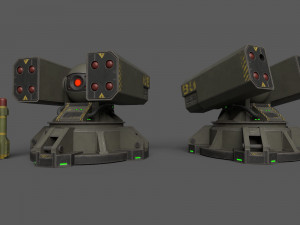 Sci-Fi MissileTurret 3Dモデル