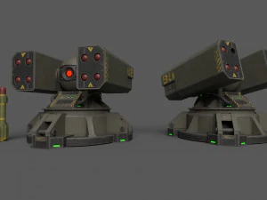 Sci-Fi MissileTurret 3D Model