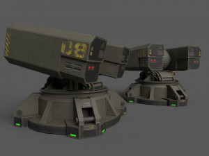 Sci-Fi MissileTurret 3Dモデル