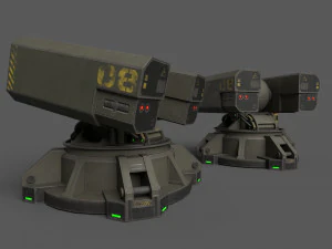 Sci-Fi MissileTurret 3D Model