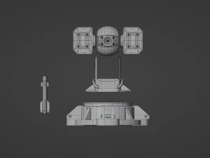 Sci-Fi MissileTurret 3D Model