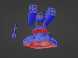 Sci-Fi MissileTurret 3D Model
