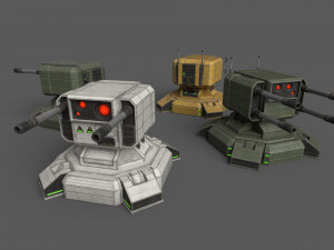 Combat Sci-Fi Turret 3Dモデル