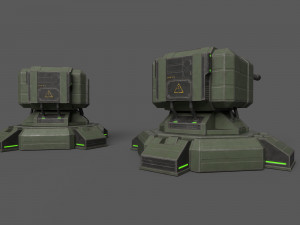 Combat Sci-Fi Turret 3D Model