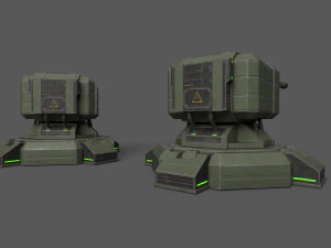 Combat Sci-Fi Turret 3D Model