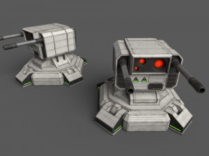 Combat Sci-Fi Turret 3D Model