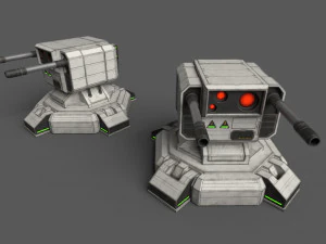 Combat Sci-Fi Turret 3D Model