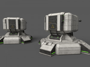Combat Sci-Fi Turret 3D Model