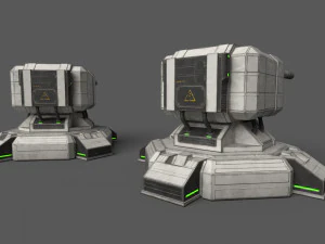 Combat Sci-Fi Turret 3D Model