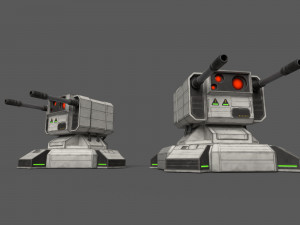 Combat Sci-Fi Turret 3D Model