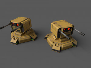 Combat Sci-Fi Turret 3D Model