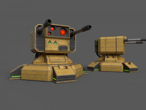 Combat Sci-Fi Turret 3D Model