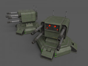 Combat Sci-Fi Turret 3D Model