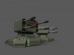 Combat Sci-Fi Turret 3D Model