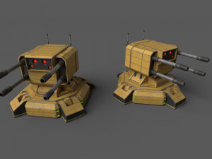 Combat Sci-Fi Turret 3D Model