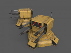 Combat Sci-Fi Turret 3D Model