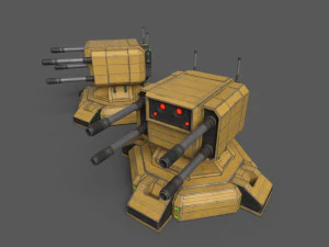 Combat Sci-Fi Turret 3D Model