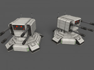 Combat Sci-Fi Turret 3D Model