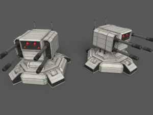 Combat Sci-Fi Turret 3D Model