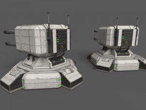 Combat Sci-Fi Turret 3D Model