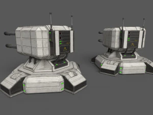 Combat Sci-Fi Turret 3D Model