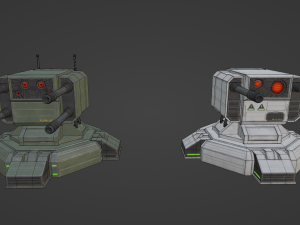 Combat Sci-Fi Turret 3D Model