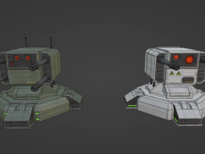 Combat Sci-Fi Turret 3D Model