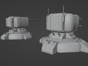 Combat Sci-Fi Turret 3D Model