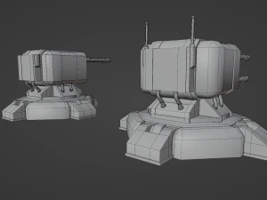 Combat Sci-Fi Turret 3D Model